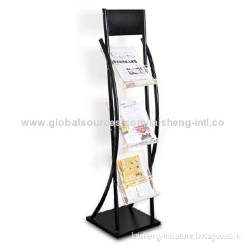 Metal Newspaper Rack with 3 Tier Floor StandNew